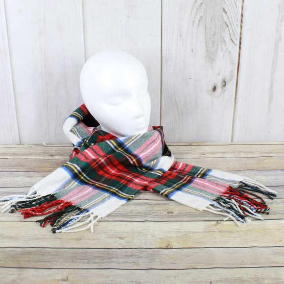 V. FRAAS Accessories - V. Fraas Multicolor Plaid Acrylic Cashmink Muffler Cold Weather Scarf Size OS